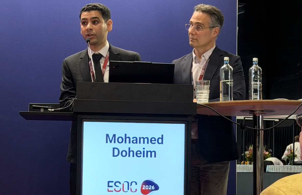Raul Nogueira and Mo Doheim presenting at the ESOC 2026 Innovation Session